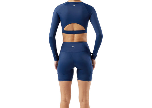 GP CONTOUR Power Long Sleeve Crop - Blu Assoluto